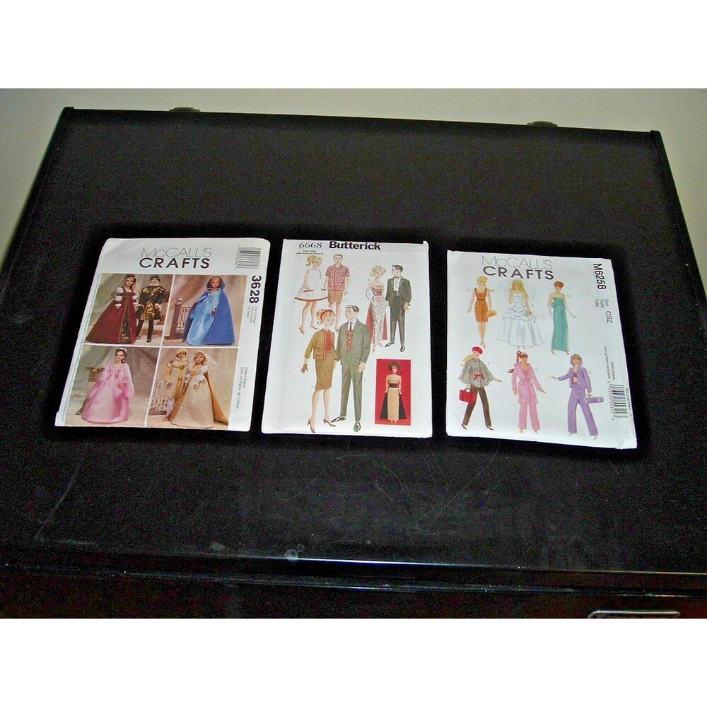 New 3 Patterns Lot for Barbie, Ken, Costumes, Retro & Current Fashions McCall's